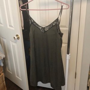 Super cute green silk slip dress- Mendocino